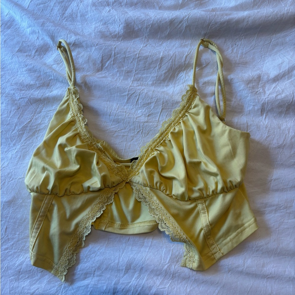Hazel Boutique Yellow Lace Top